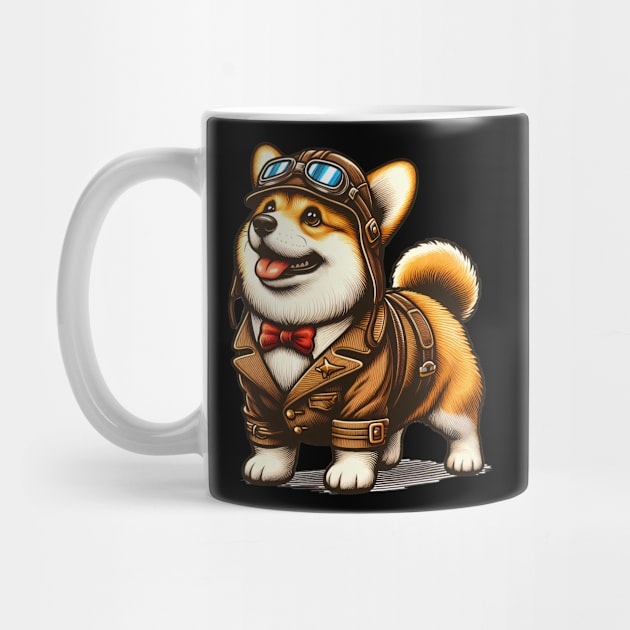 Corgi Pilot by k9-tee